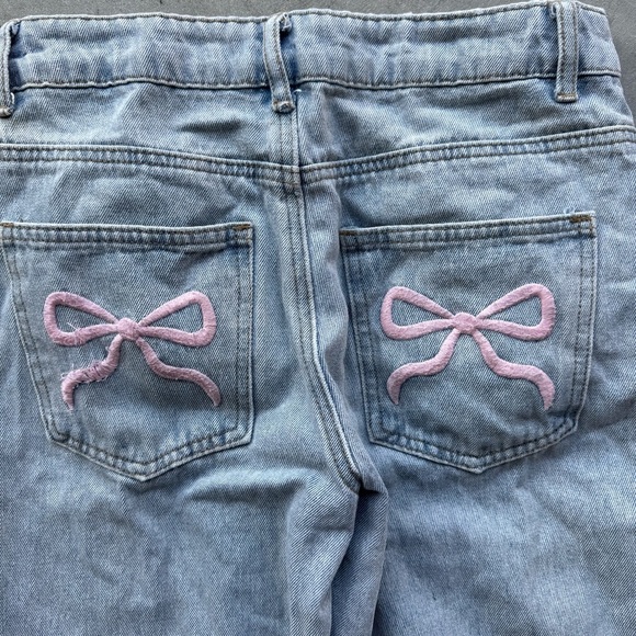 Y2K Edikted baggy wide legged bow jeans - Picture 2 of 4